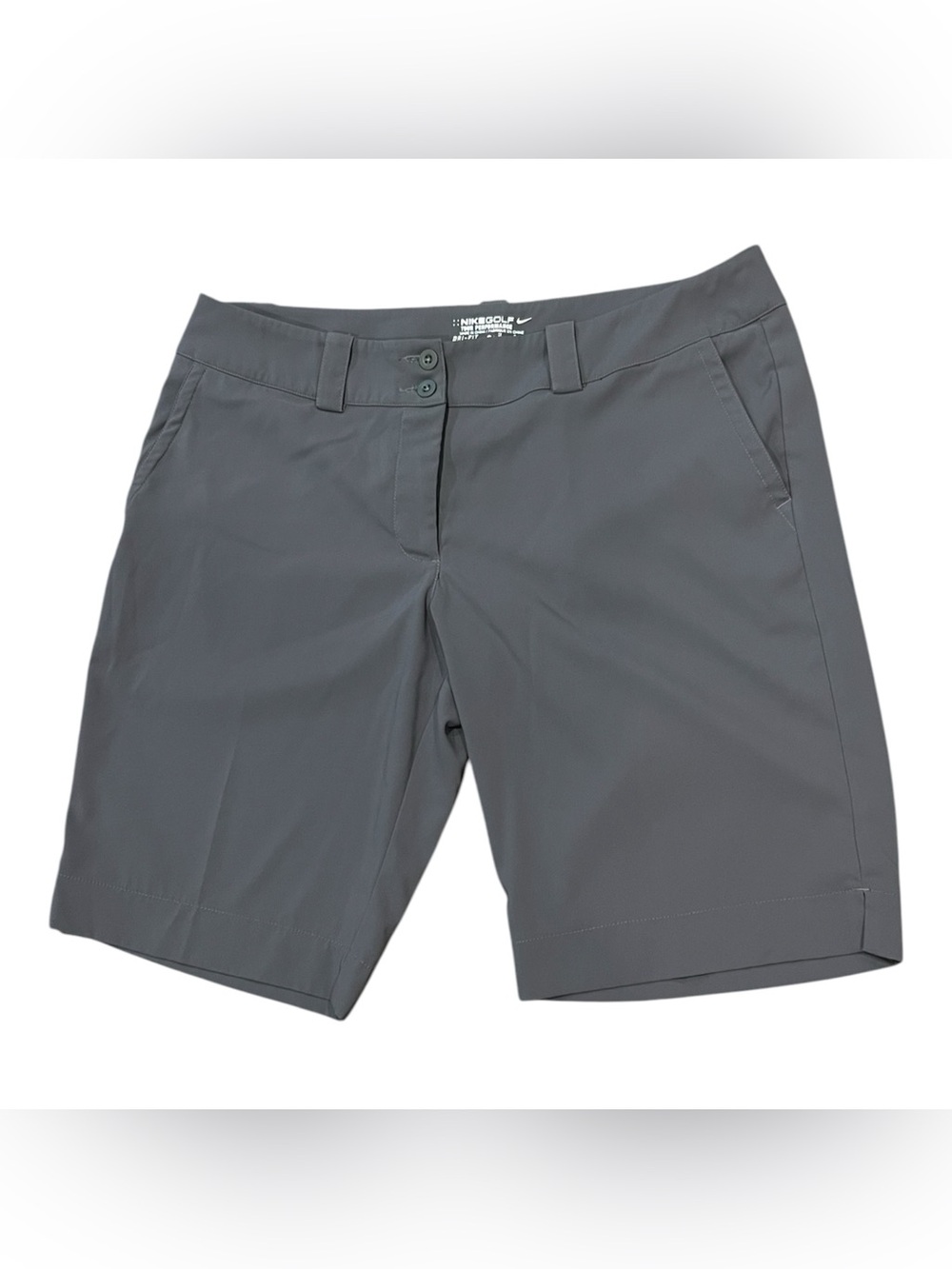 Nike Golf Tour Performance Women's Gray Golf Bermuda Shorts Size 12 Dri-Fit